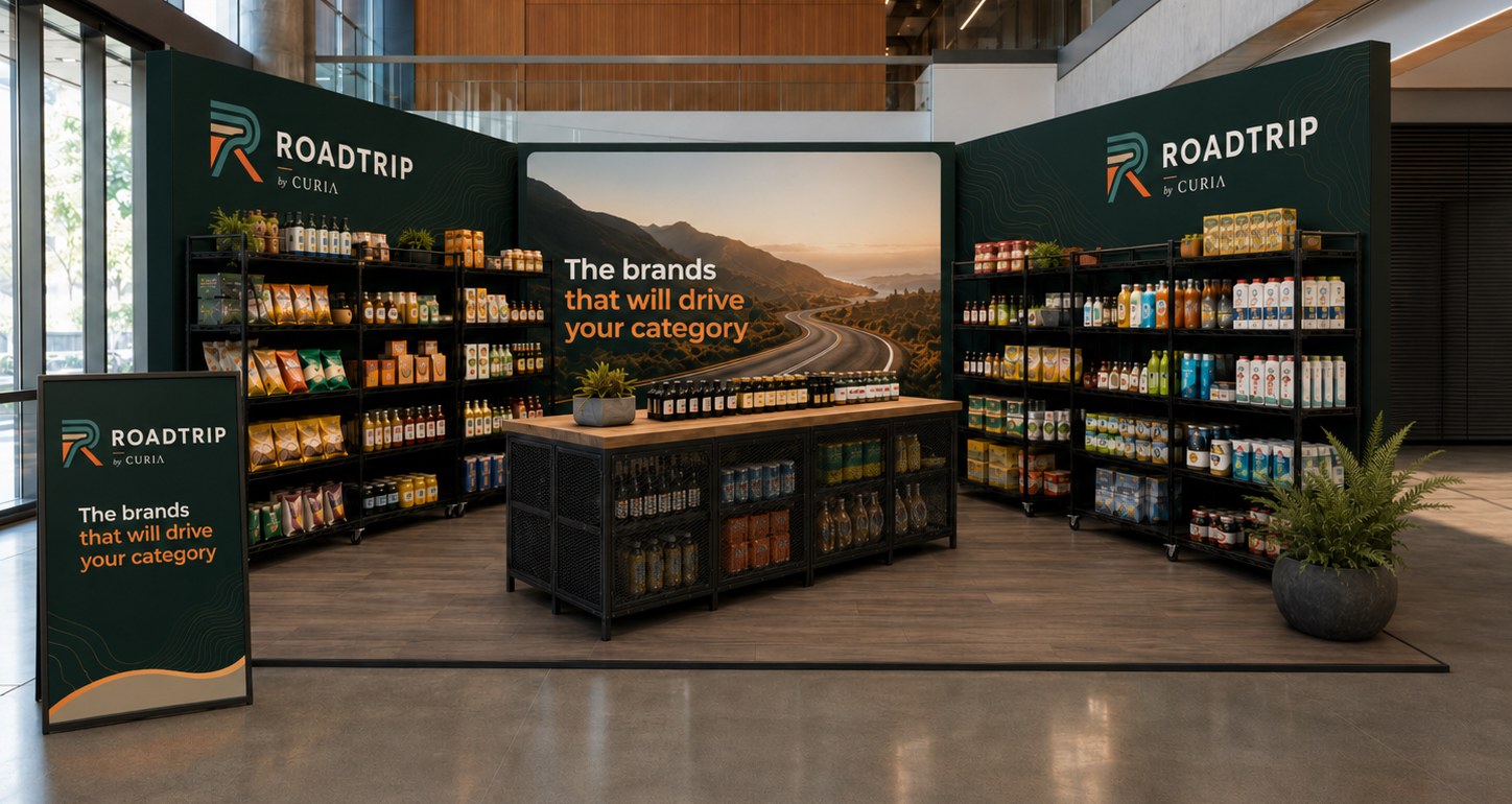 RoadTrip pop-up retail stand built inside a retailer atrium